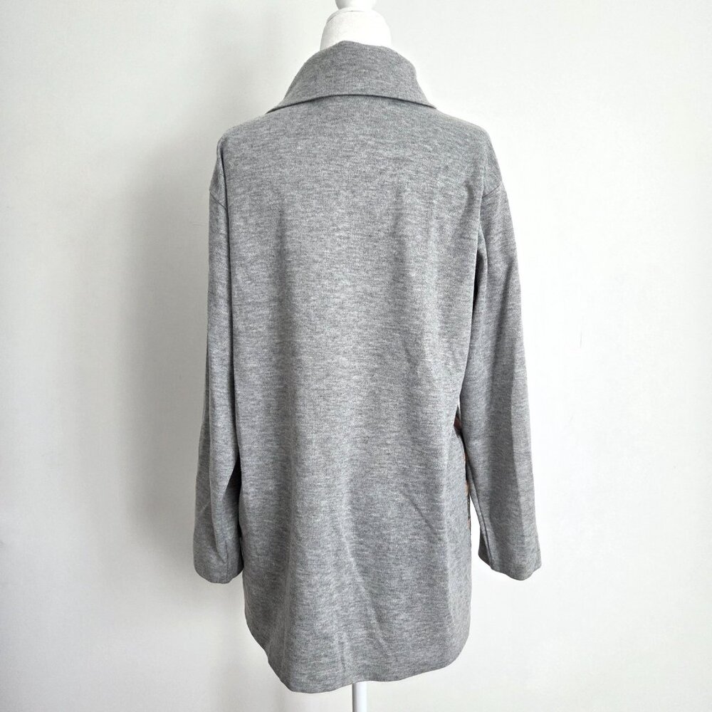 Vtg 90s Patchwork Asymmetrical Pullover Sweater Medium Blair Gray Multi Boho Art - Picture 2 of 11